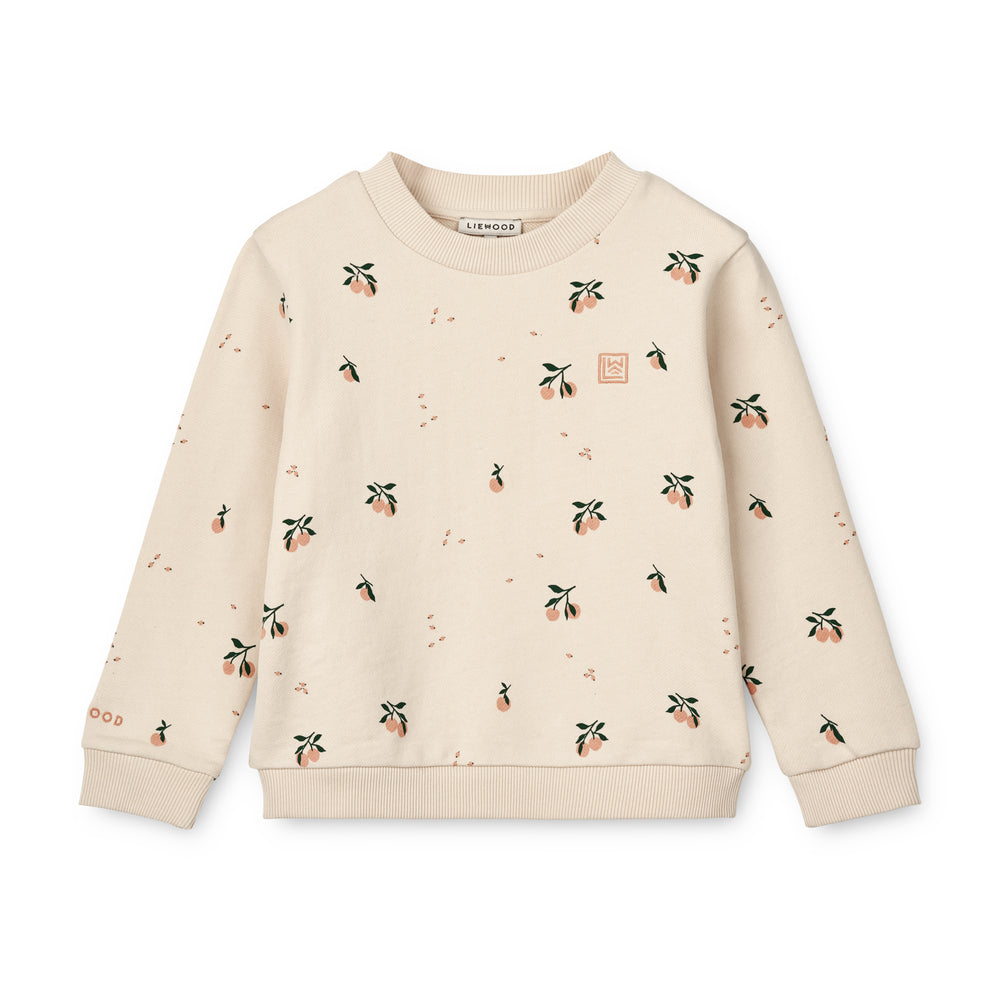 THORA Printed Sweatshirt, Peach / Sea shell
