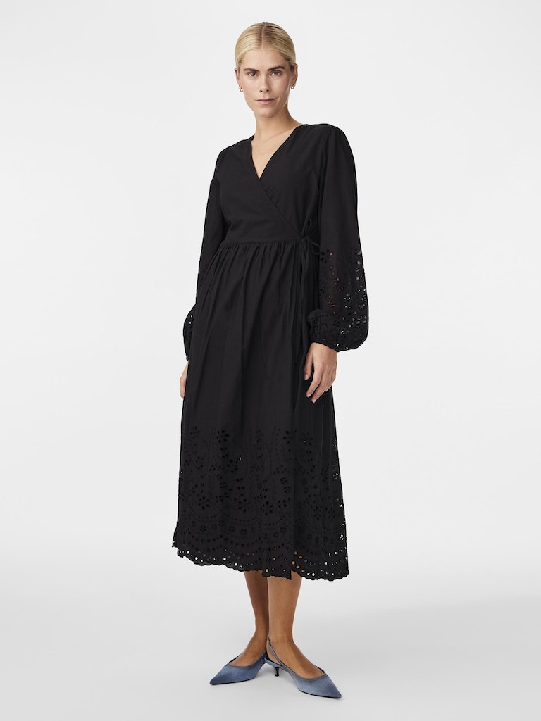YASLUMA Long Wrap Dress, black