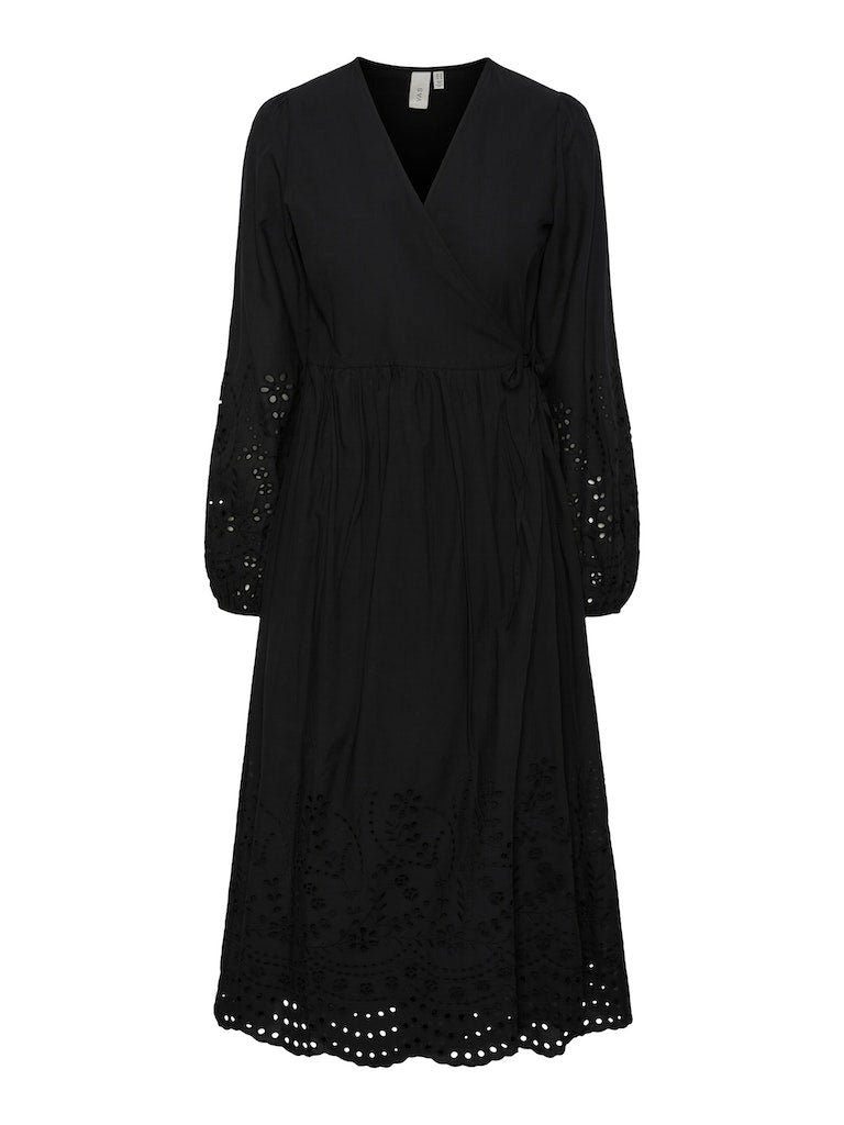 YASLUMA Long Wrap Dress, black