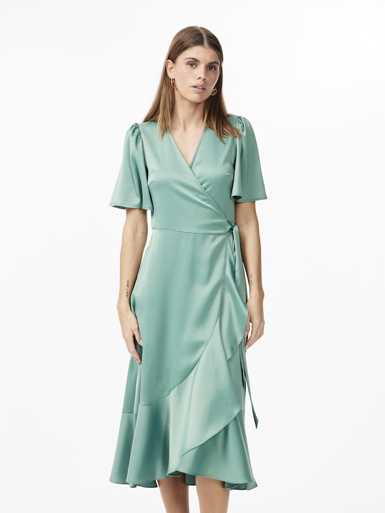 YASTHEA 2/4 Midi Wrap Dress, Malachite Green