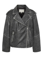 Lade das Bild in den Galerie-Viewer, YASMAYA Leather Jacket, dark grey
