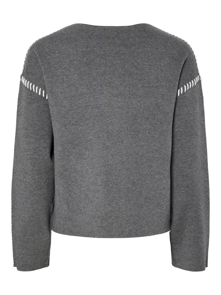 YASSTITCHA Knit Pullover, medium grey melange