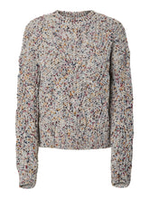 Lade das Bild in den Galerie-Viewer, YASCONFETTI Knit Pullover, light grey melange multi
