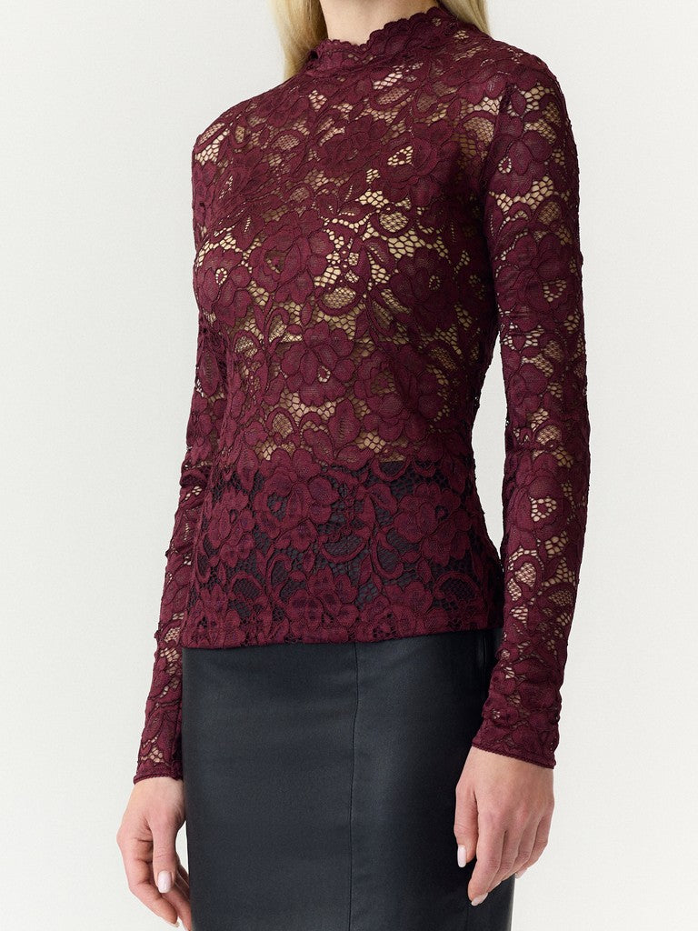 YASLACEY Lace Top, Port Royale