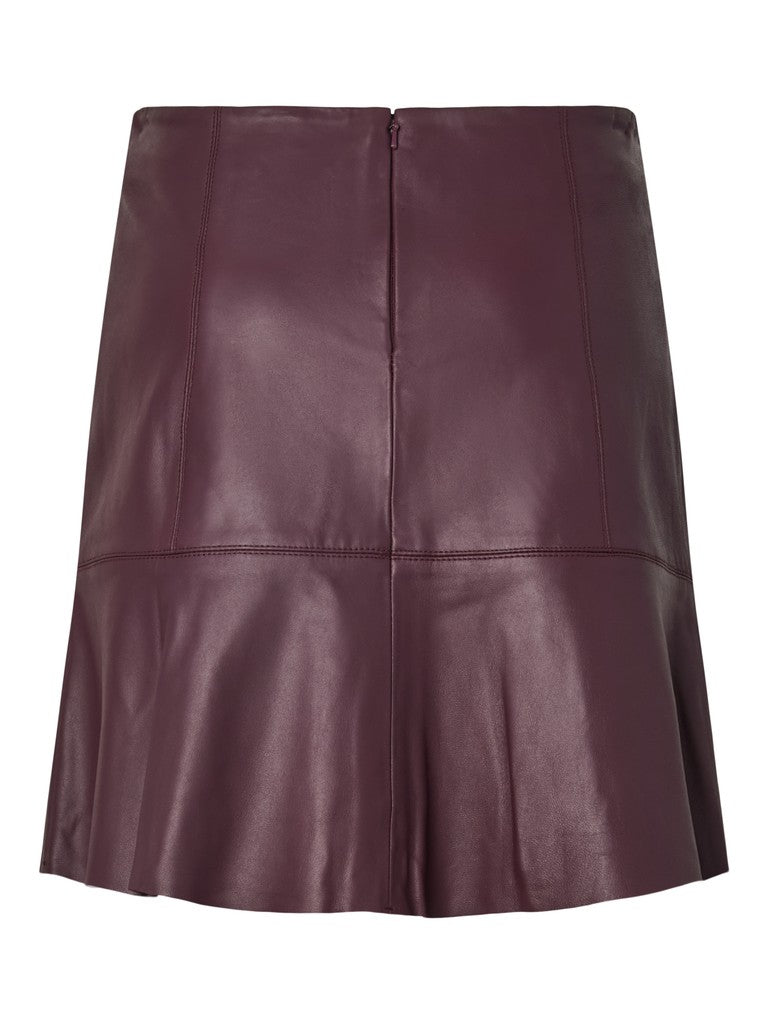 YASCOLLY MW Naplon Leather Skirt, Fig