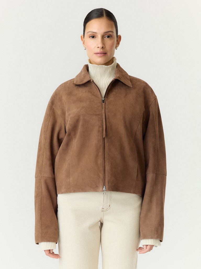 YASSALERA Suede Jacket, Sepia