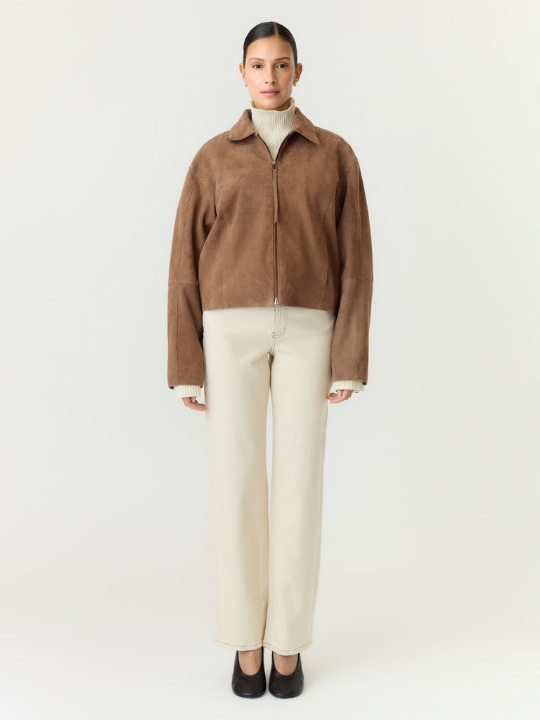 YASSALERA Suede Jacket, Sepia