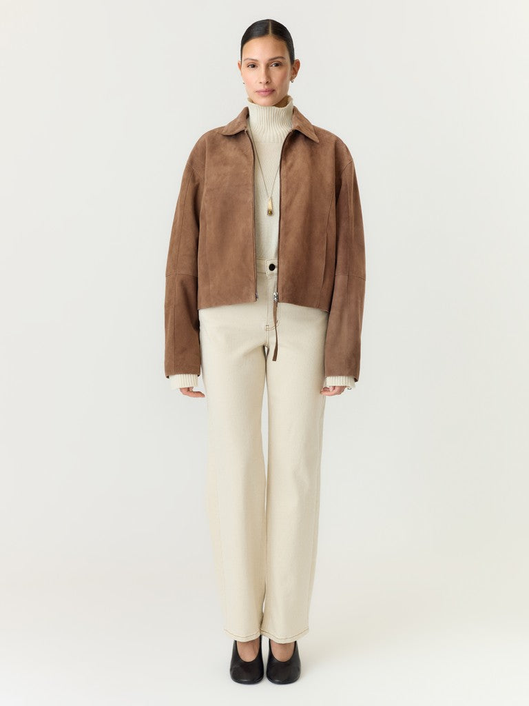 YASSALERA Suede Jacket, Sepia