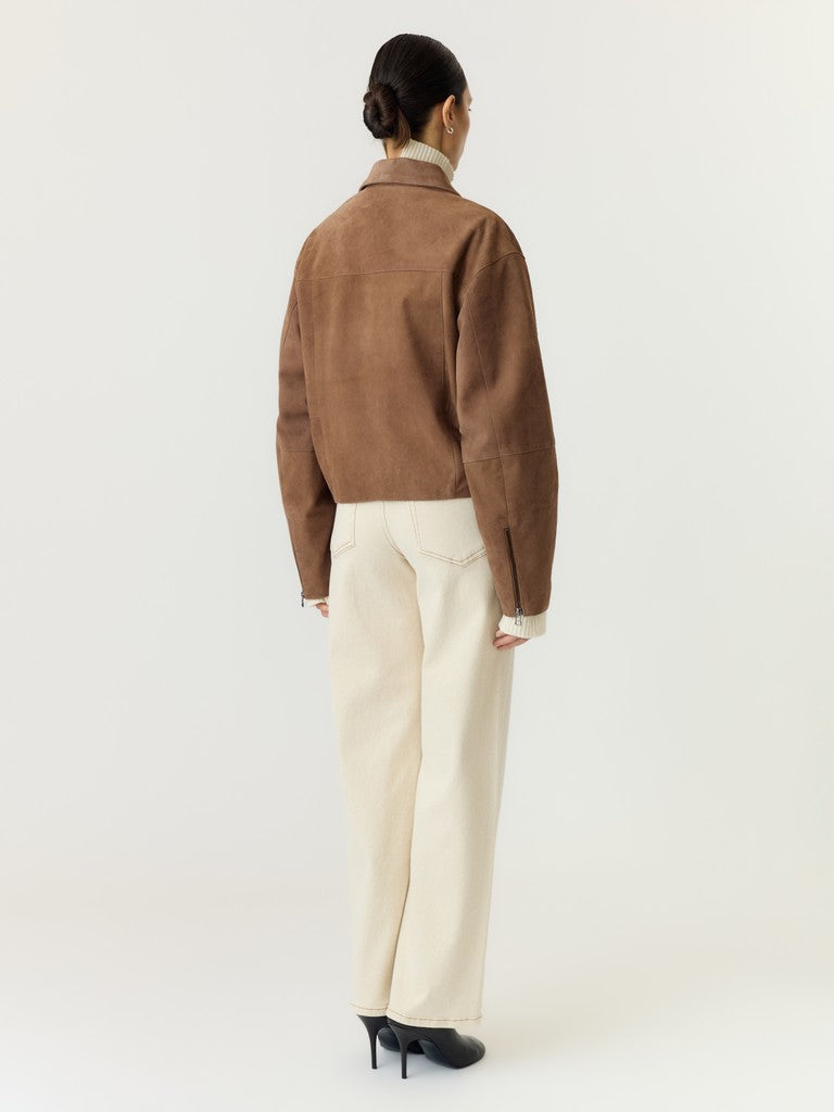 YASSALERA Suede Jacket, Sepia