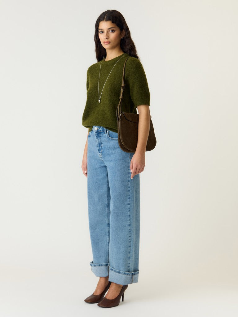 YASJOHI Wool Blend Pullover, Fir Green