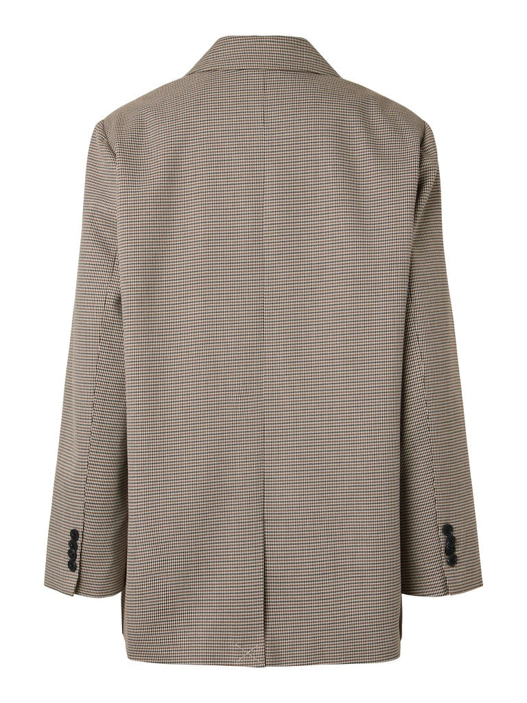 YASCHEKKA LS Oversize Blazer, Black w. checks