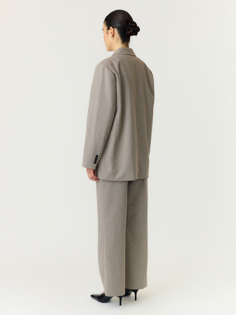 YASCHEKKA LS Oversize Blazer, Black w. checks