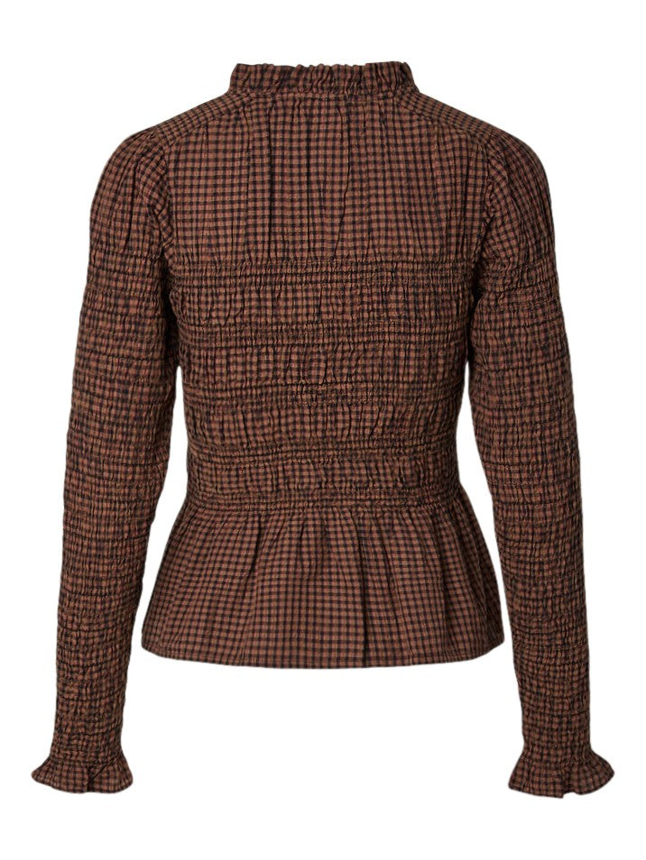 YASNOTA LS Smock Top, Carafe Nota checks