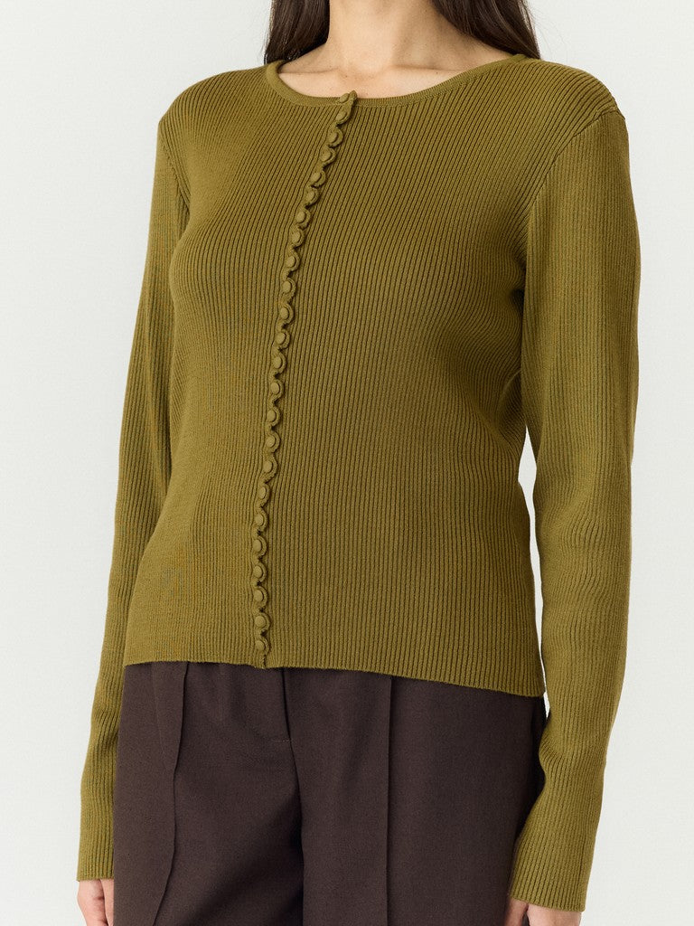 YASSIANA Knit Pullover, Fir Green