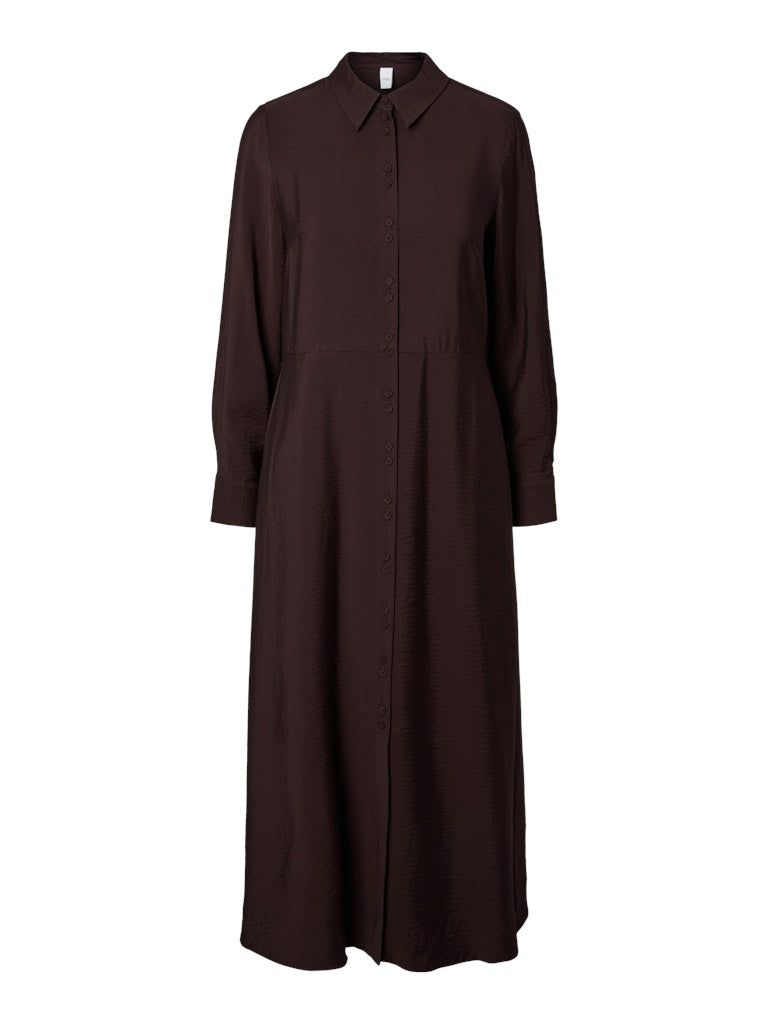 YASSAFERA Long Shirt Dress, Coffee Bean