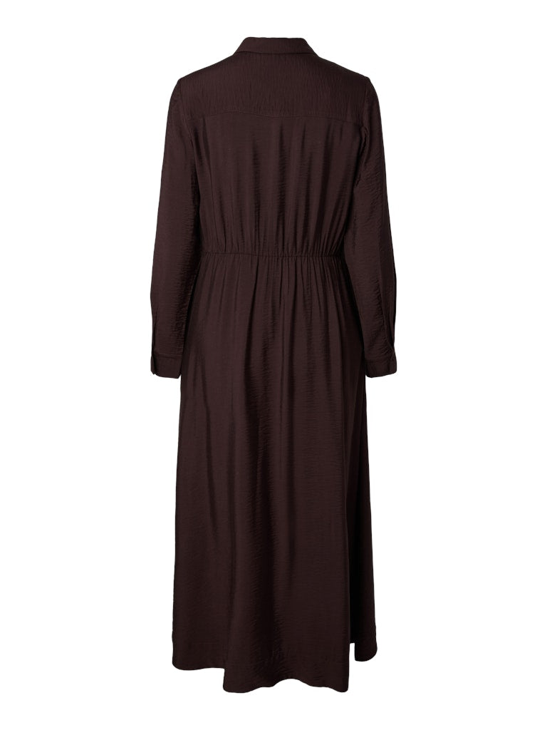 YASSAFERA Long Shirt Dress, Coffee Bean