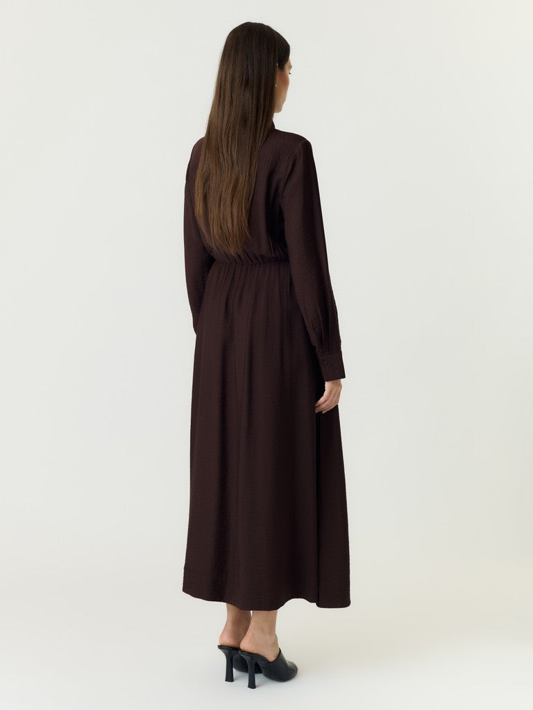 YASSAFERA Long Shirt Dress, Coffee Bean