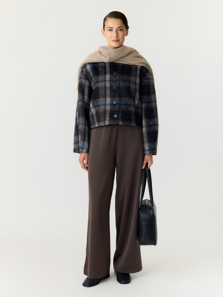YASTALINO LS Wool Blend Jacket, Black Check