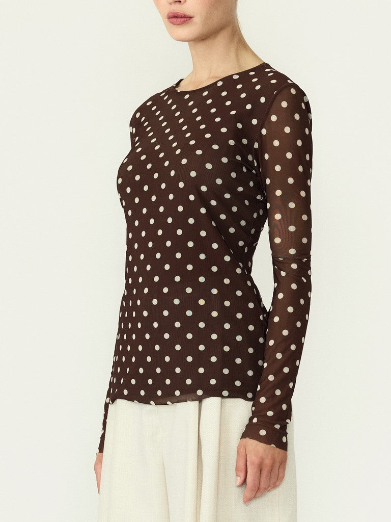 YASDOT LS Mesh Top, Pinecone Birch dots