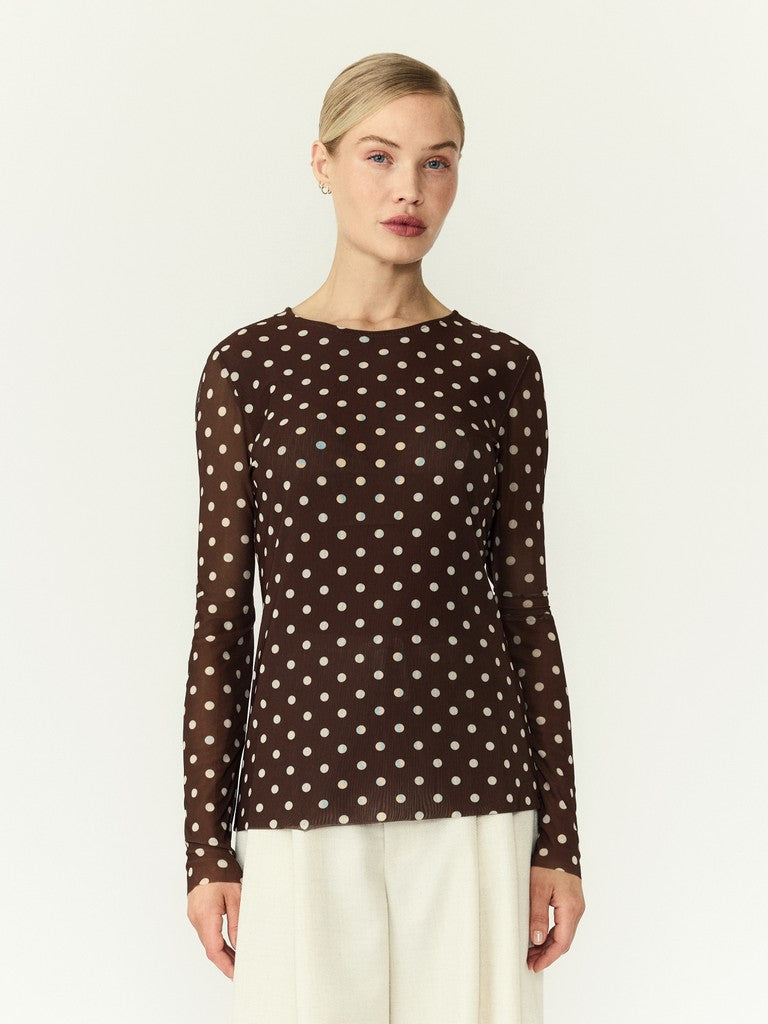 YASDOT LS Mesh Top, Pinecone Birch dots