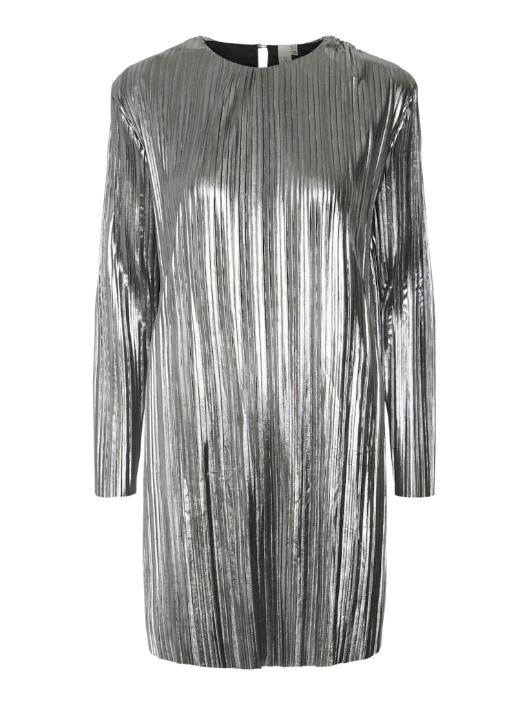 YASREGINA Plisse Dress, silver