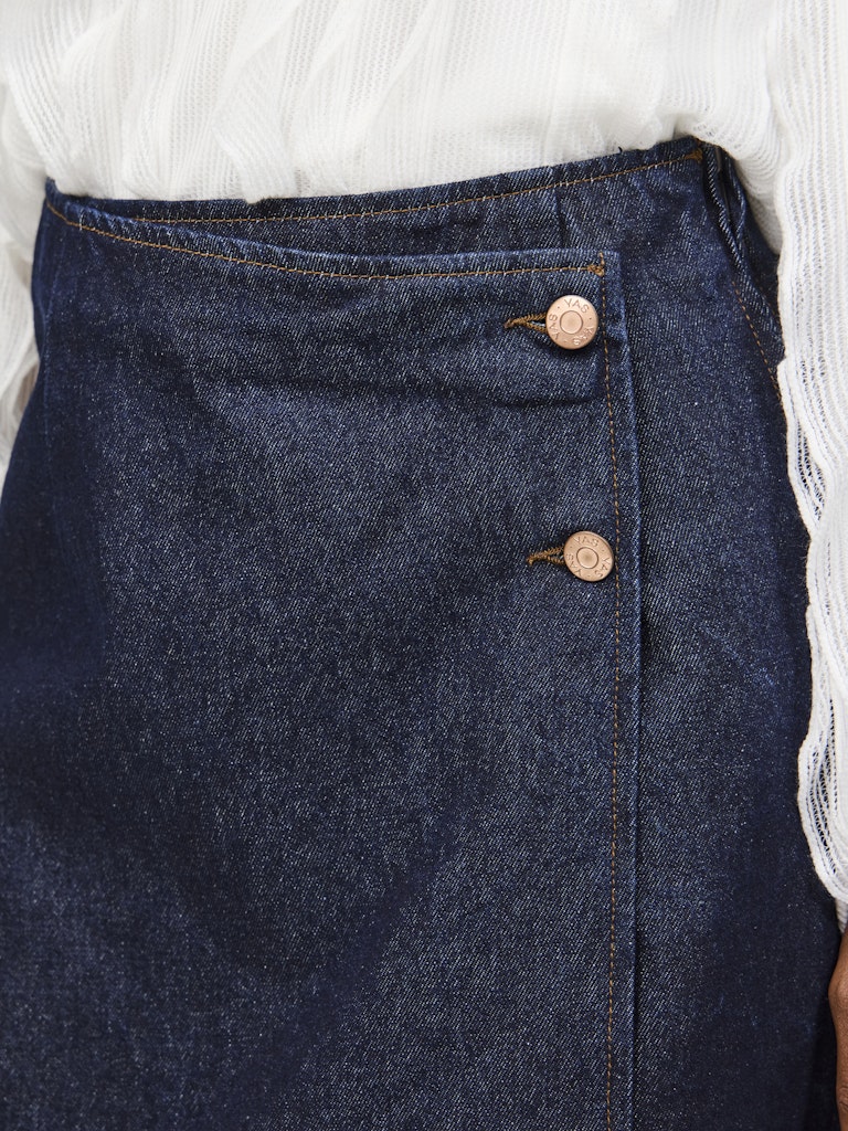 YASLISANA Short Denim Skirt, dark blue denim