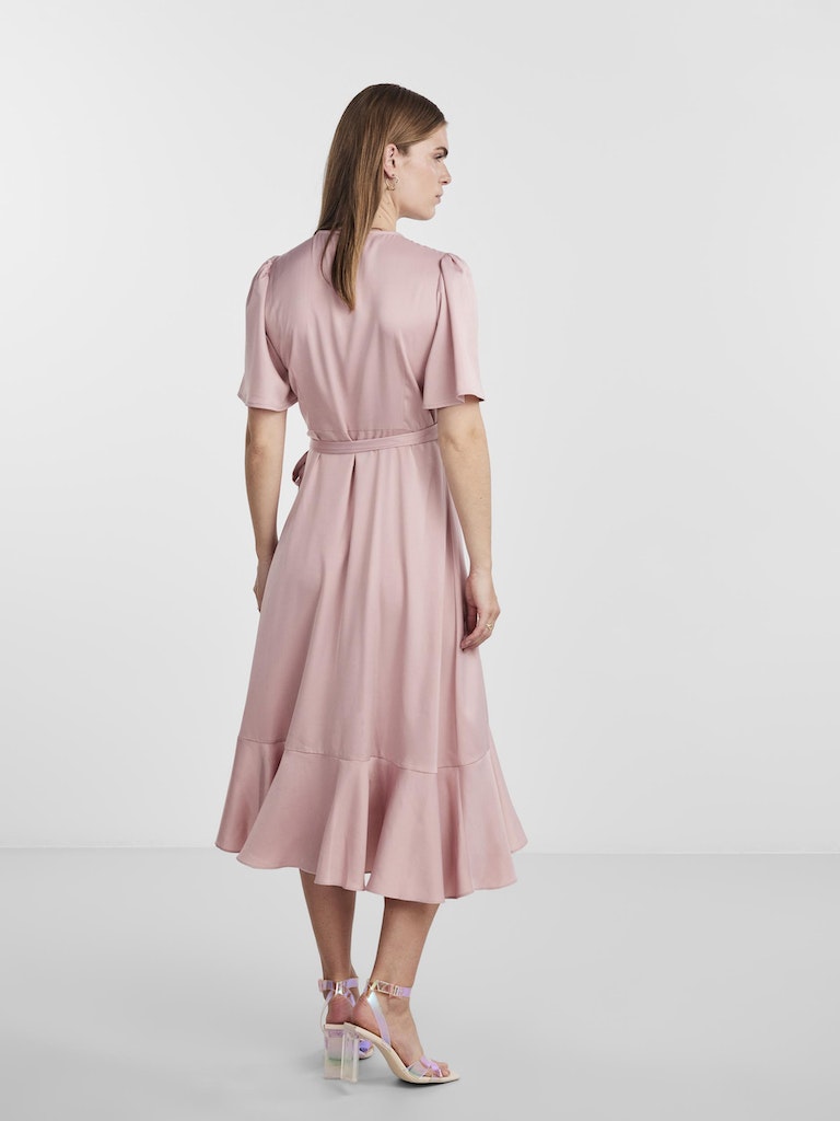 YASTHEA 2/4 Midi Wrap Dress, Pale Mauve