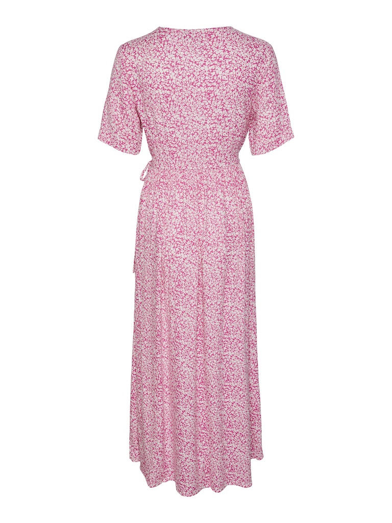 YASZELEO Long Wrap Dress, Pastel Lavender/AOP