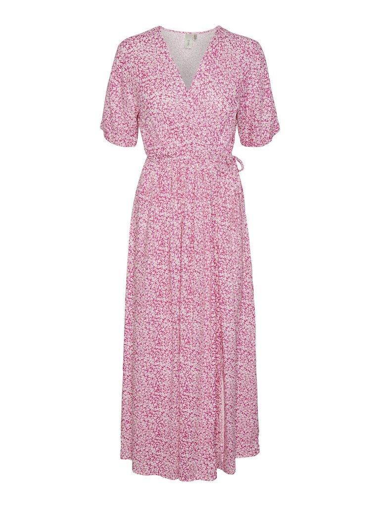 YASZELEO Long Wrap Dress, Pastel Lavender/AOP