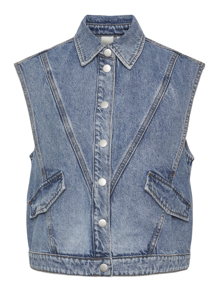 YASDAISY Denim Waistcoat, Light Blue Denim