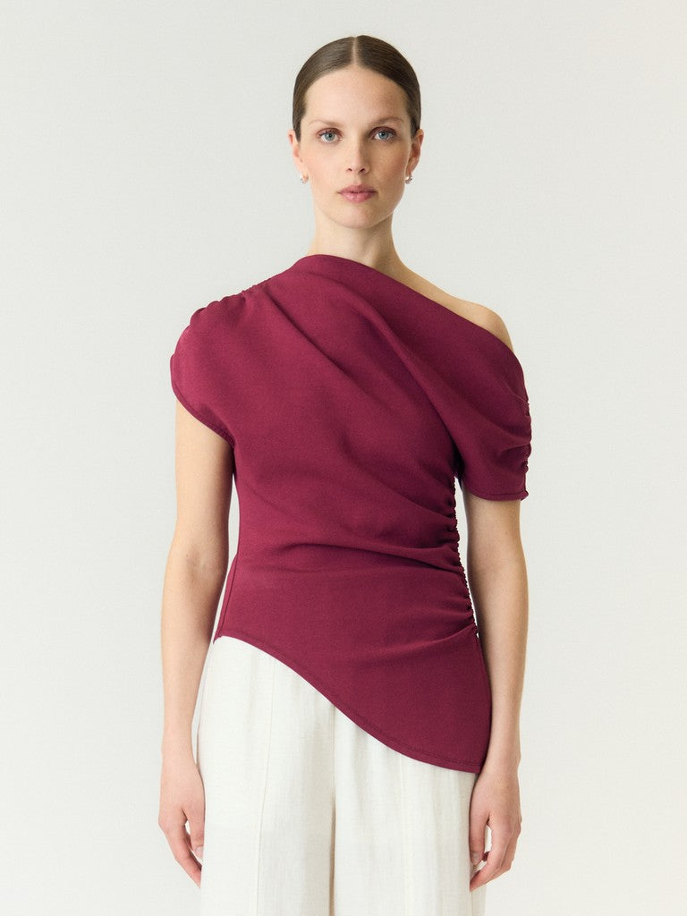 YASPALIMI Off Shoulder Top, Rhododendron