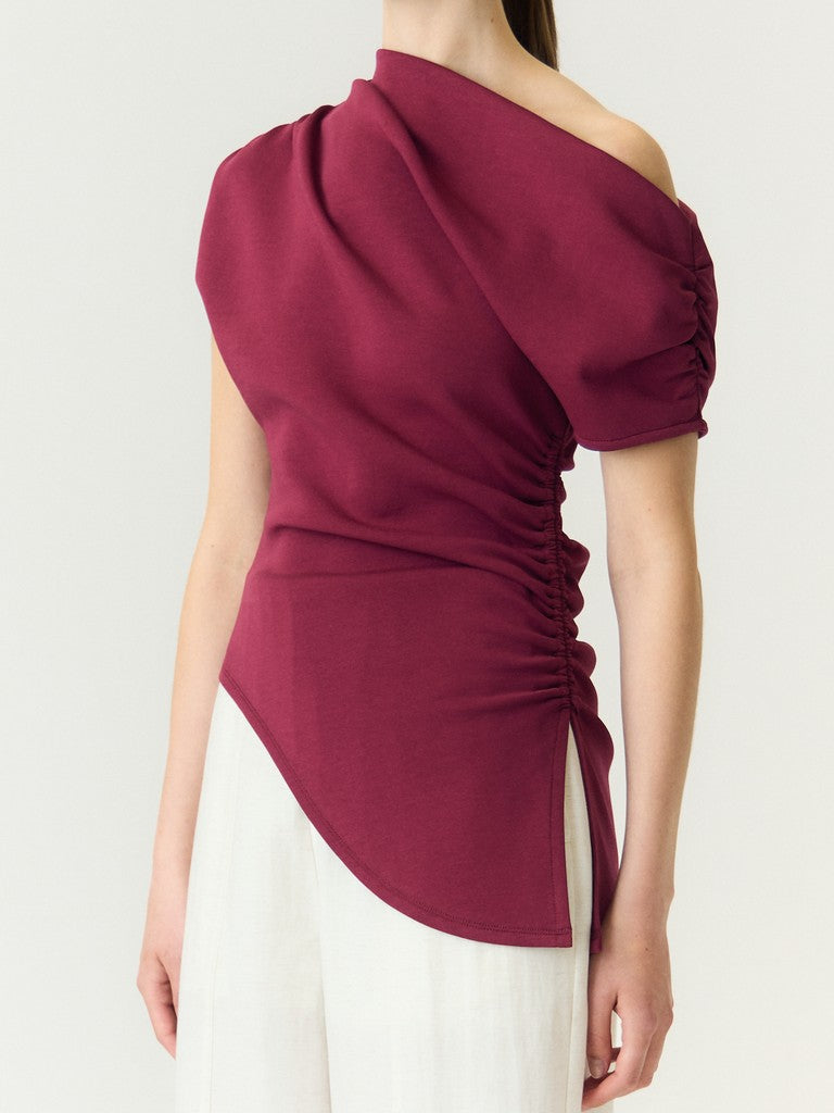 YASPALIMI Off Shoulder Top, Rhododendron