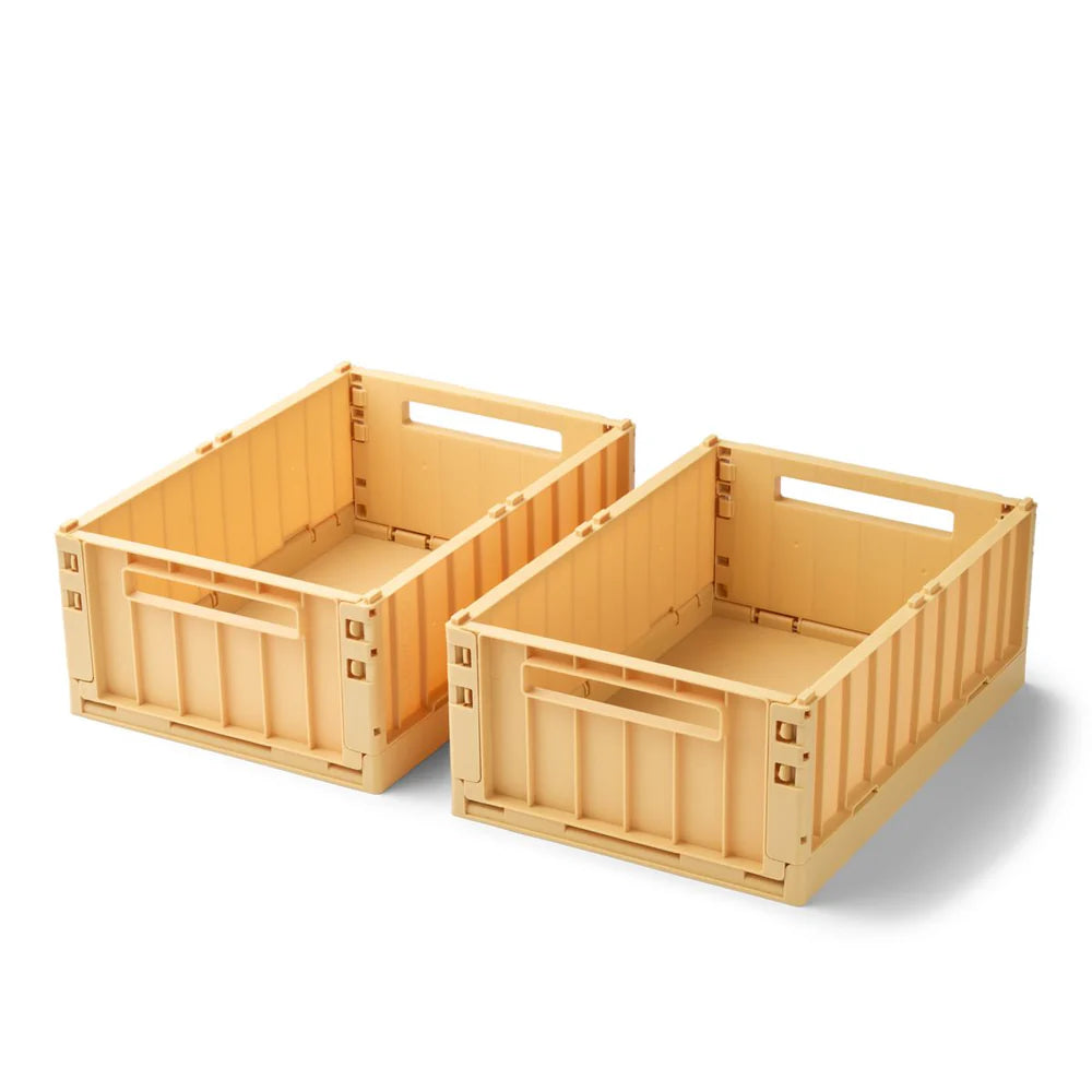 WESTON MEDIUM Aufbewahrungsbox 2er Pack, Lemon yellow
