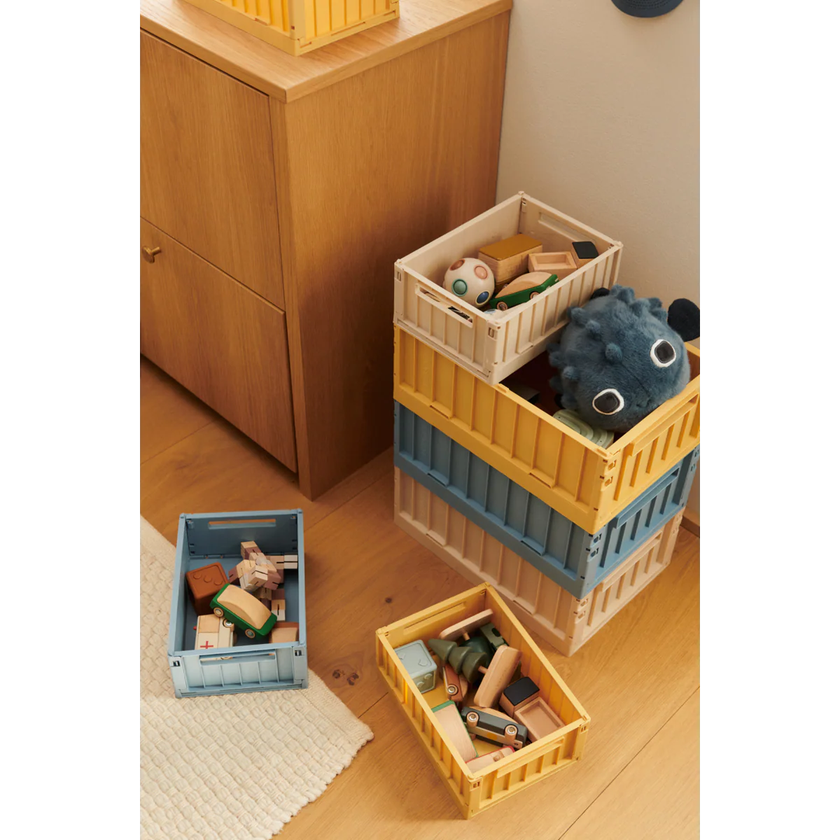 WESTON MEDIUM Aufbewahrungsbox 2er Pack, Lemon yellow