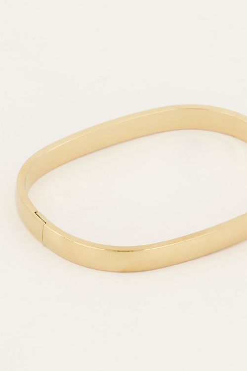 MYSQUARE rechteckiger Armreif breit, gold