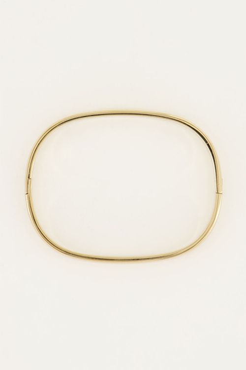 MYSQUARE rechteckiger Armreif breit, gold