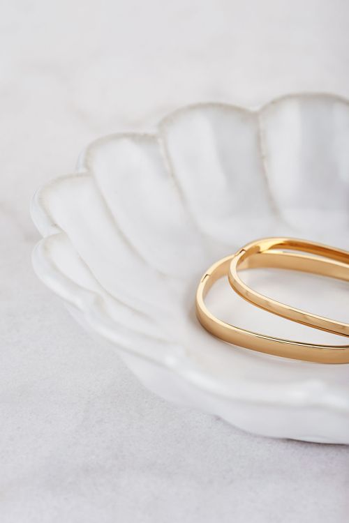 MYSQUARE rechteckiger Armreif breit, gold
