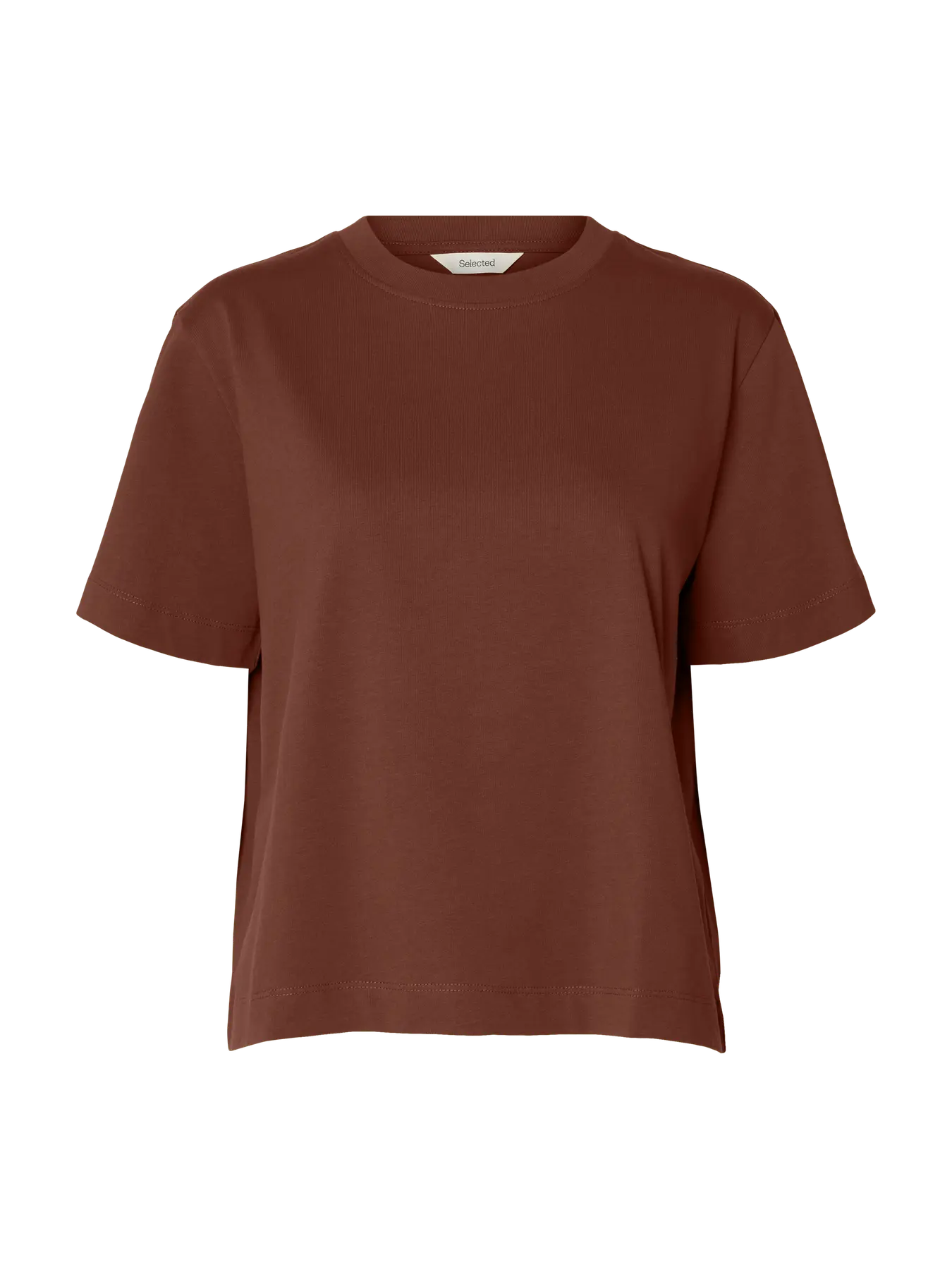 SLWESSENTIAL Boxy Tee, Cherry Mahogany