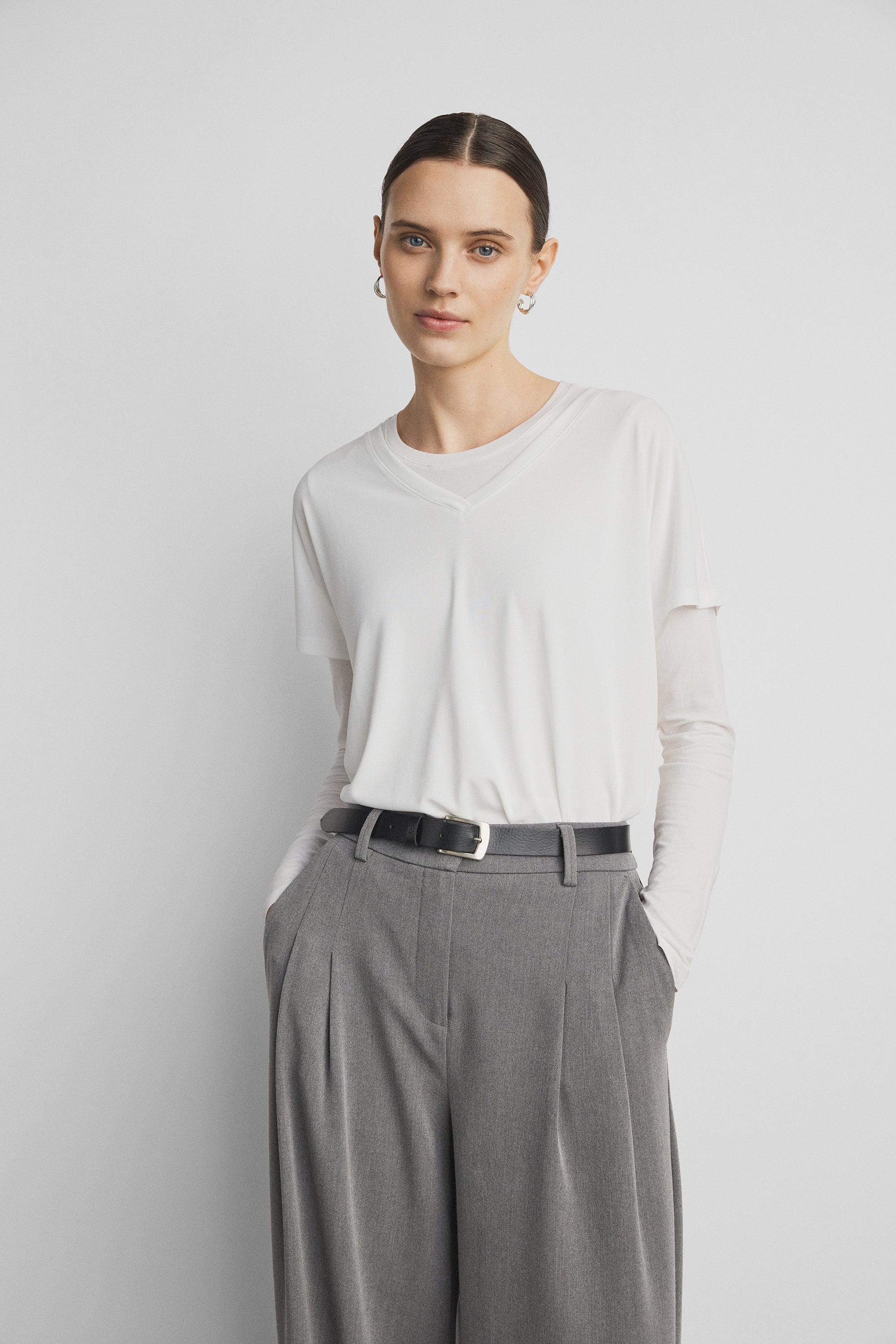MSCHHenrika HW Pants, grey melange
