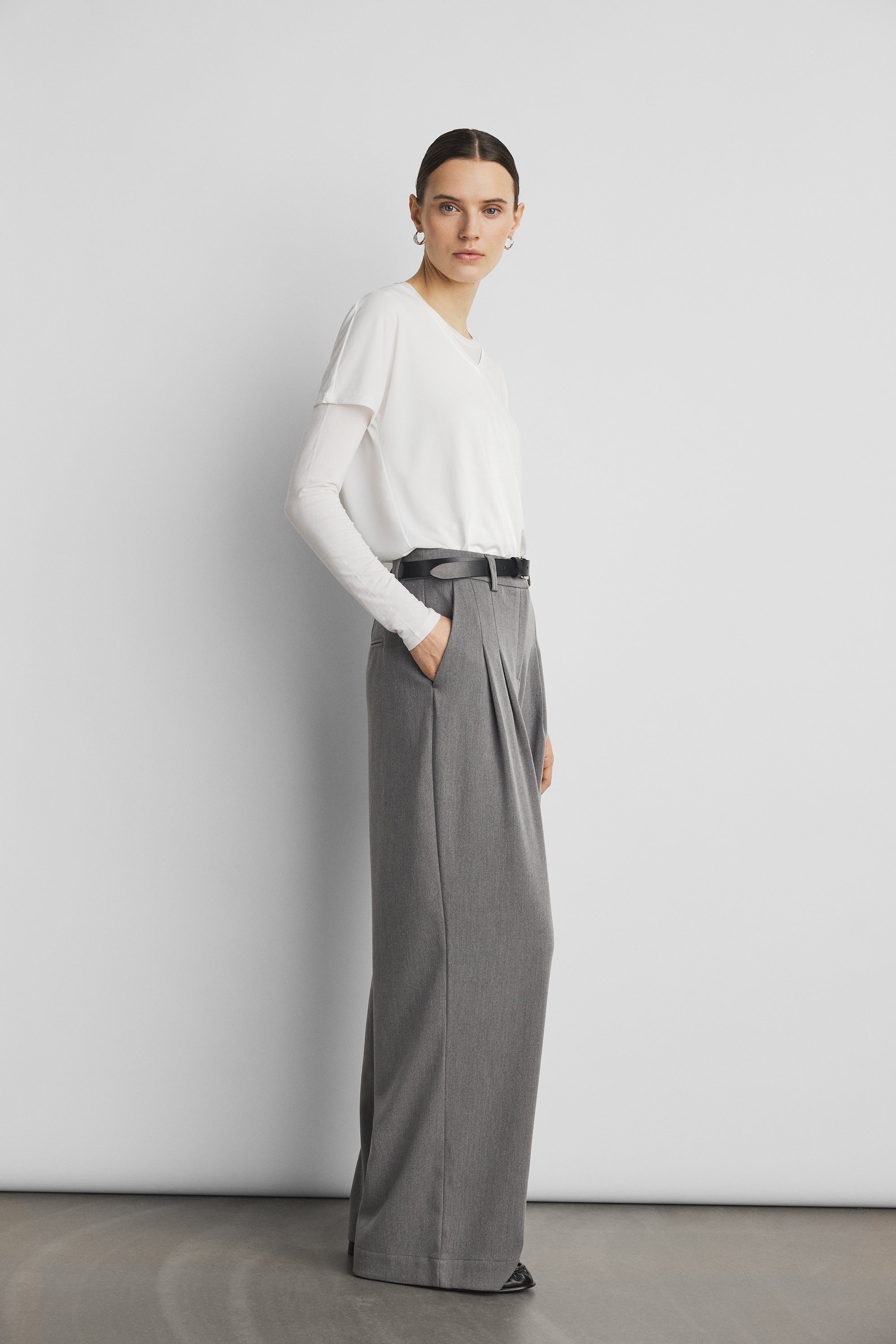 MSCHHenrika HW Pants, grey melange