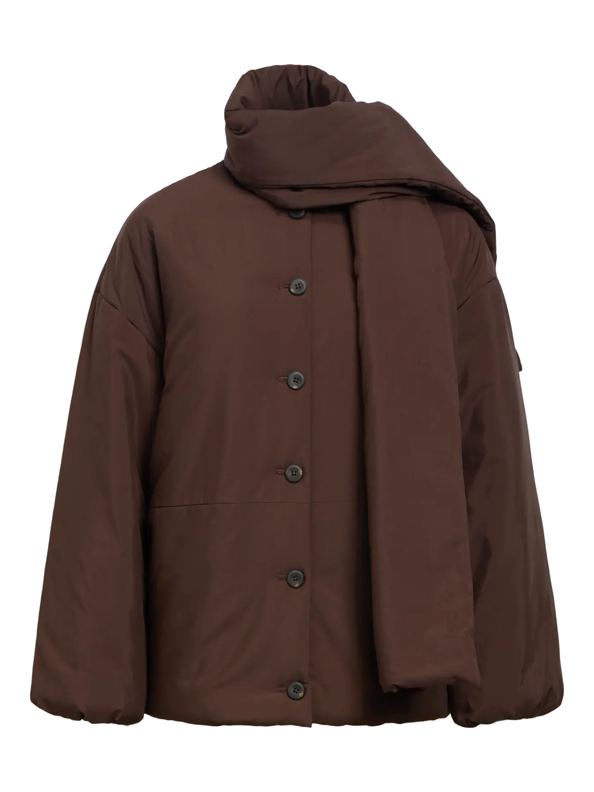 OBJGEMMI Scarf Jacket, Seal Brown