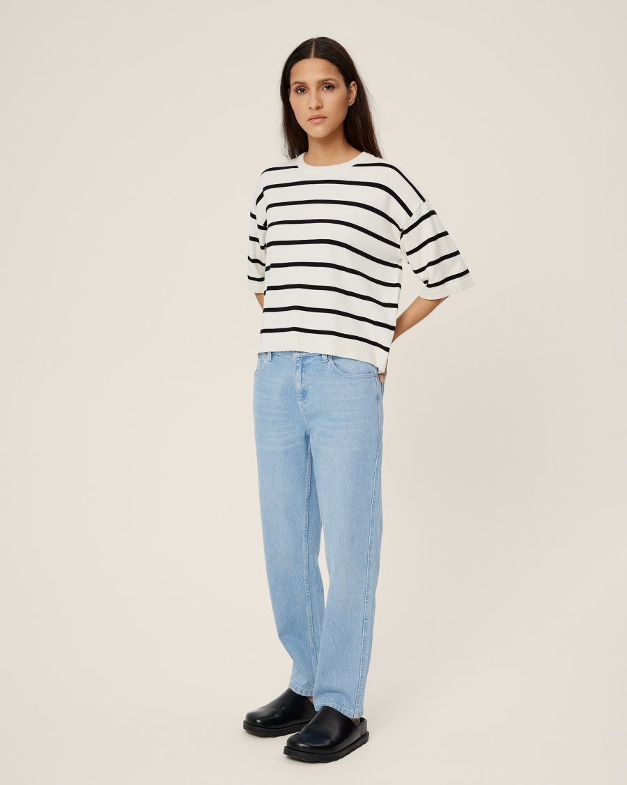 MSCHKiea Ada Slim Cropped Jeans, Light Blue