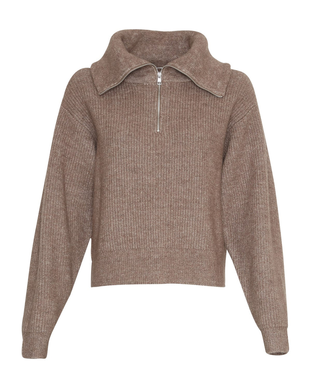 MSCHGytta Zip Pullover, walnut melange