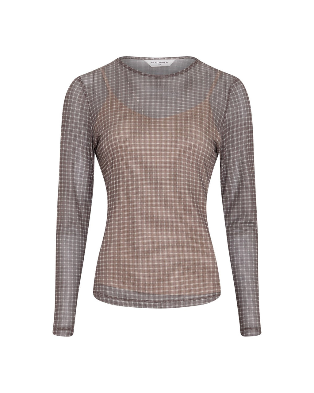MSCHJanie Illenora Top, Dark Brown CHK