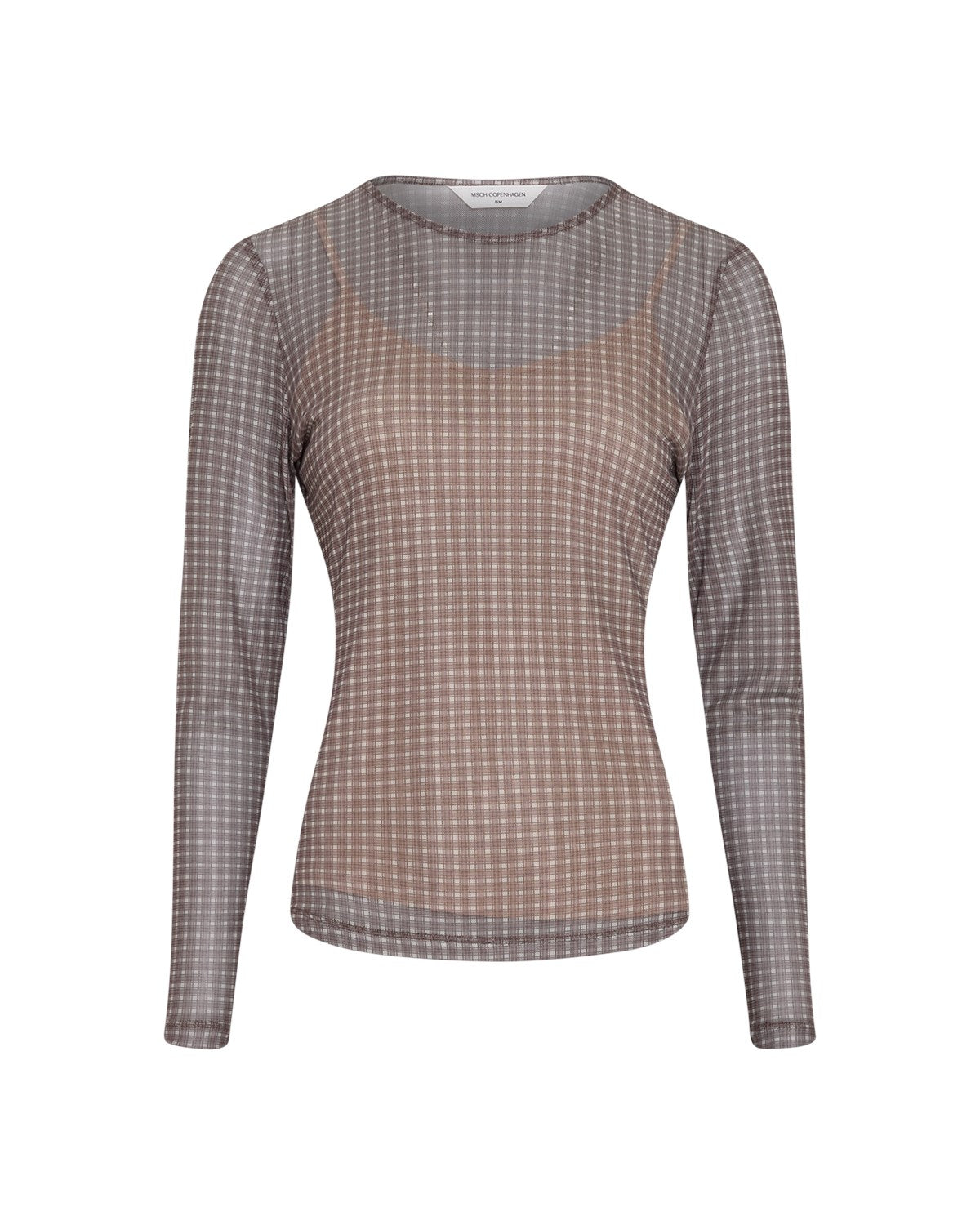 MSCHJanie Illenora Top, Dark Brown CHK