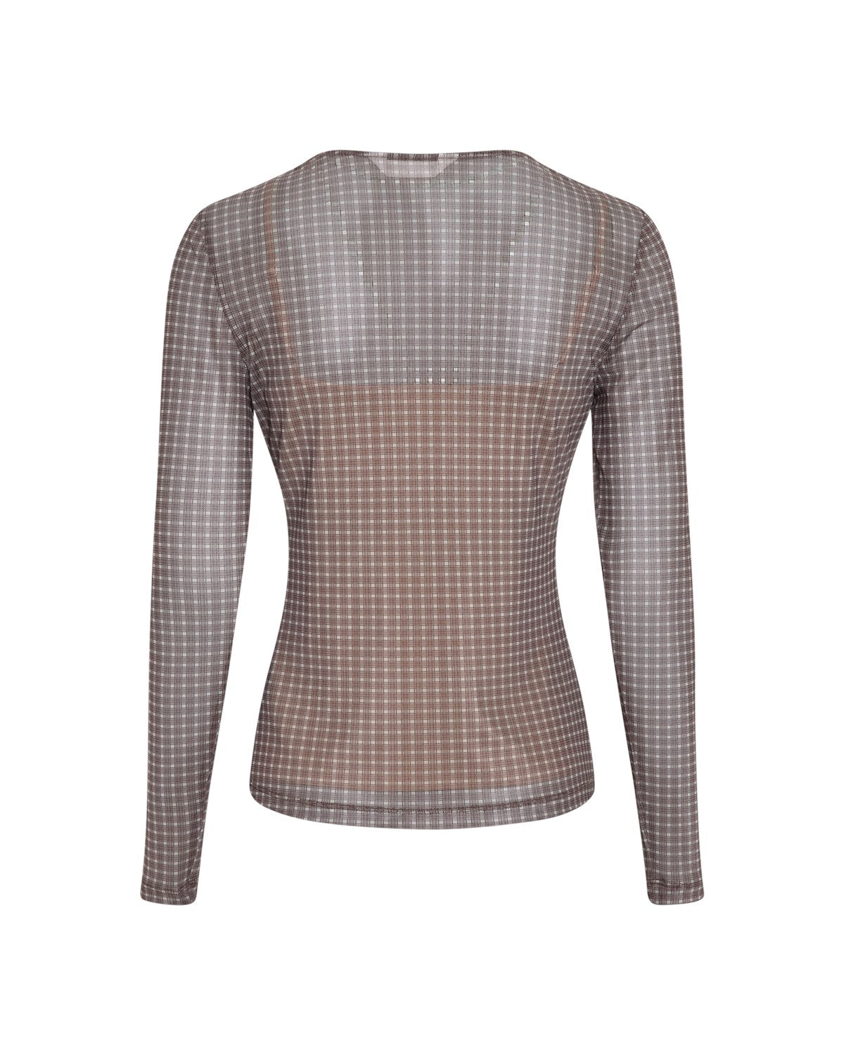 MSCHJanie Illenora Top, Dark Brown CHK