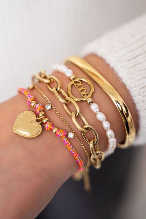 MYSQUARE rechteckiger Armreif breit, gold