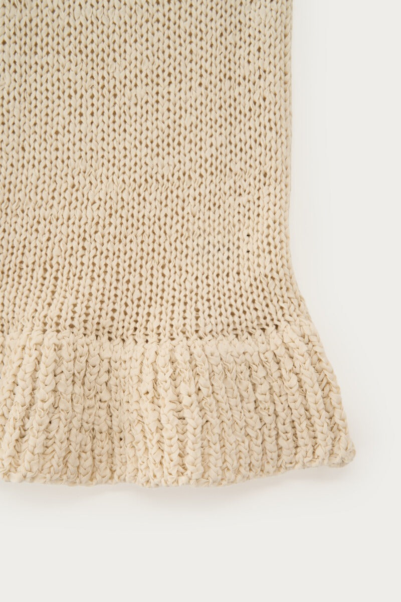 MYTOP Stricktop mit Schößchen, beige