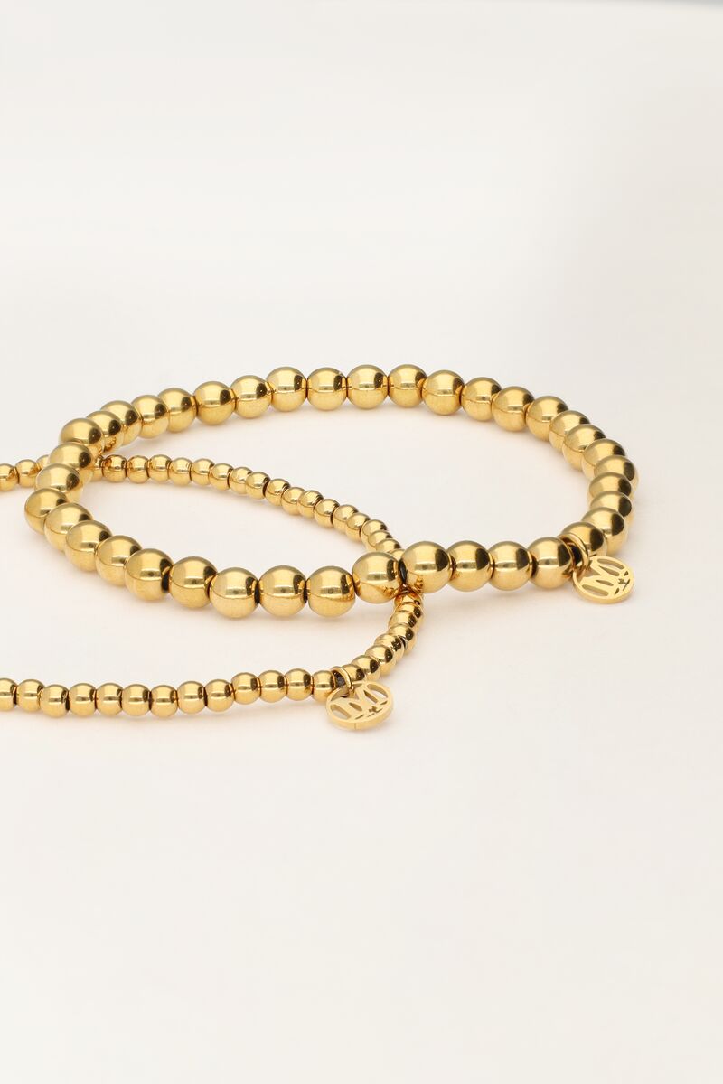 MYBOLD Armbandset mit Stahlperlen, gold