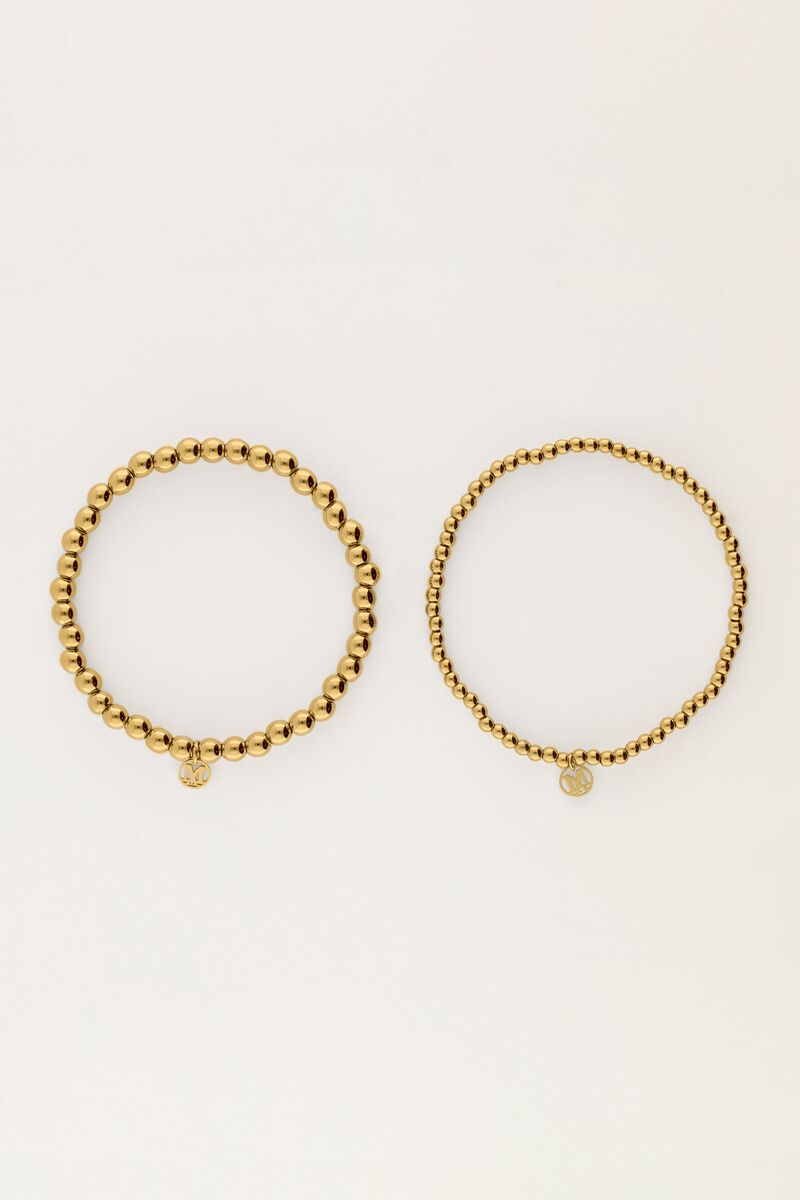 MYBOLD Armbandset mit Stahlperlen, gold